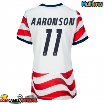 Camisa de Futebol Estados Unidos Brenden Aaronson #11 Equipamento Principal Mulheres Mundo 2026 Manga Curta